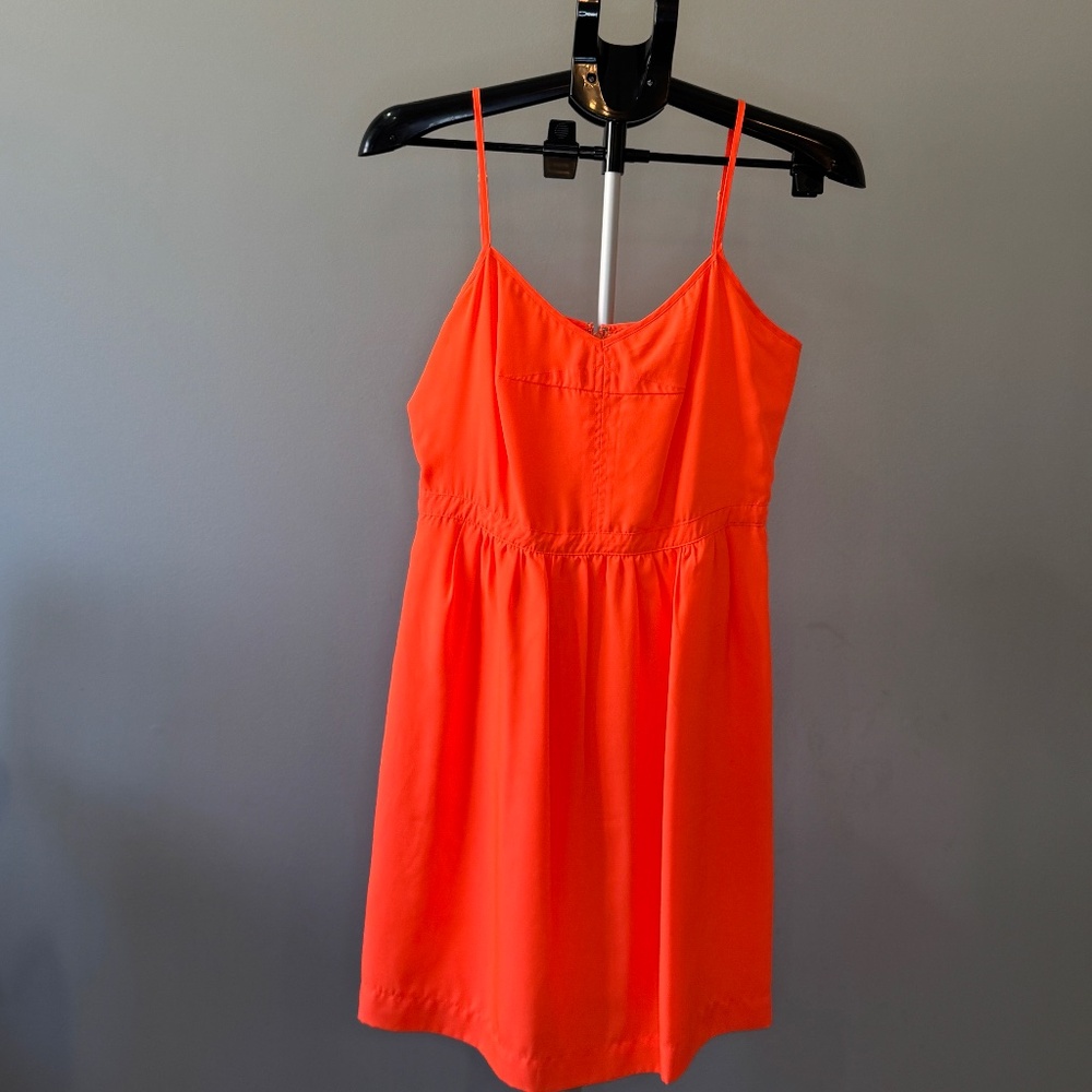 J.Crew Bright Coral Spaghetti Strap Sundress – Size 8